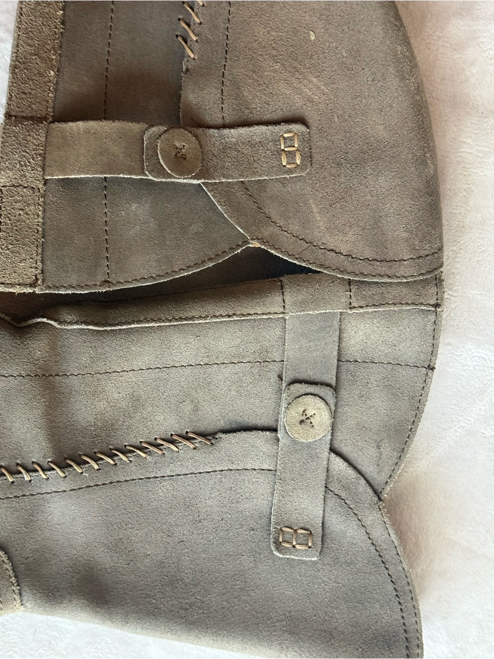 Born Olive-Taupe Suede Mid-Calf Heeled Boots - Picture 12 of 16